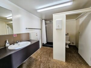 Montes reef resort studio shared bathroom